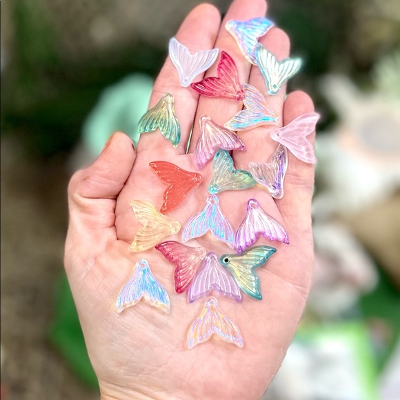 70pc GLASS Mermaid Tails Charms Jewelry Making Crafting DIY Bracelets 925 Bundle - Picture 14 of 16